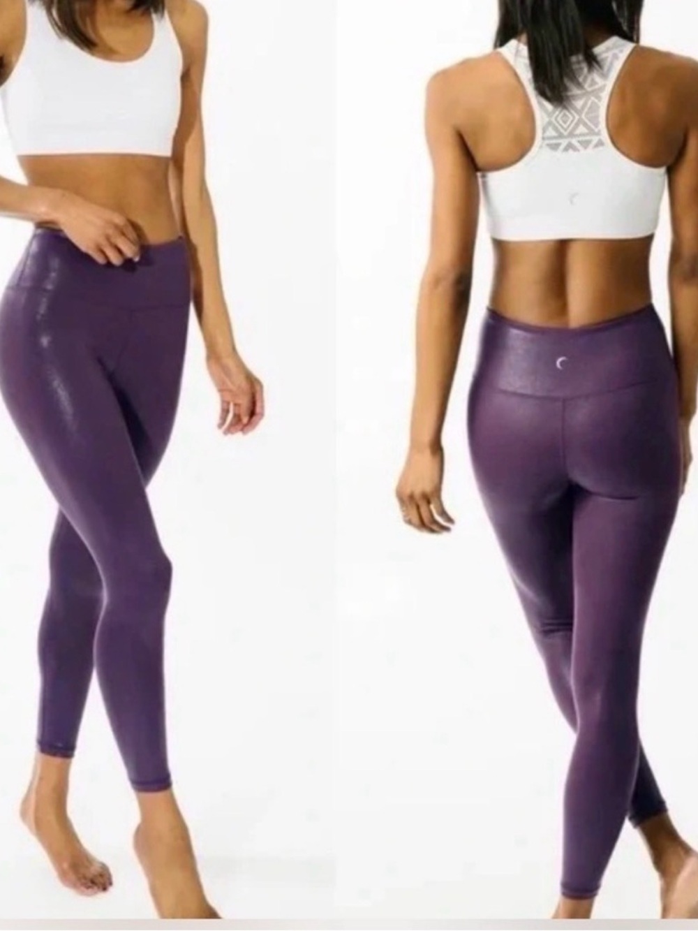 Zyia Active High Rise Metallic Leggings- Plum